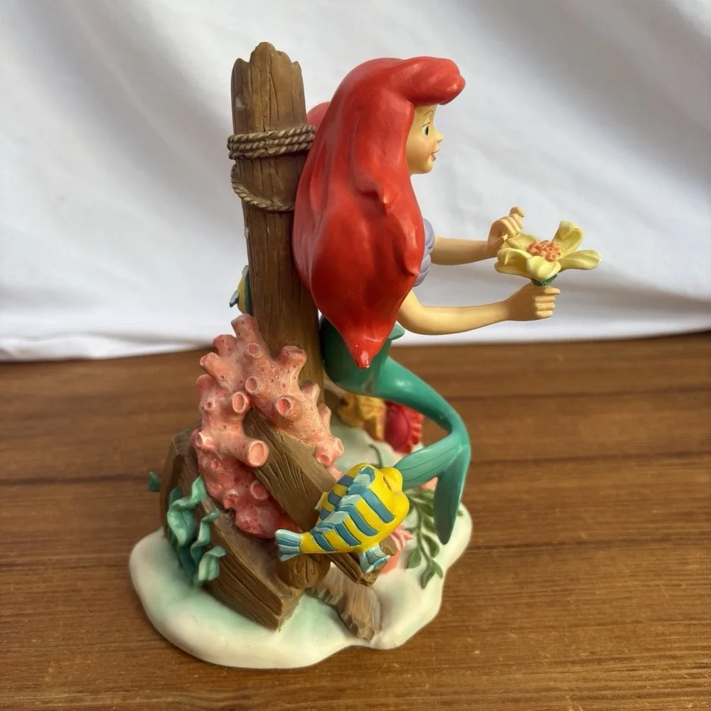 Disney The Little Mermaid Ariel Figurine w/ Flounder & Sebastian 7